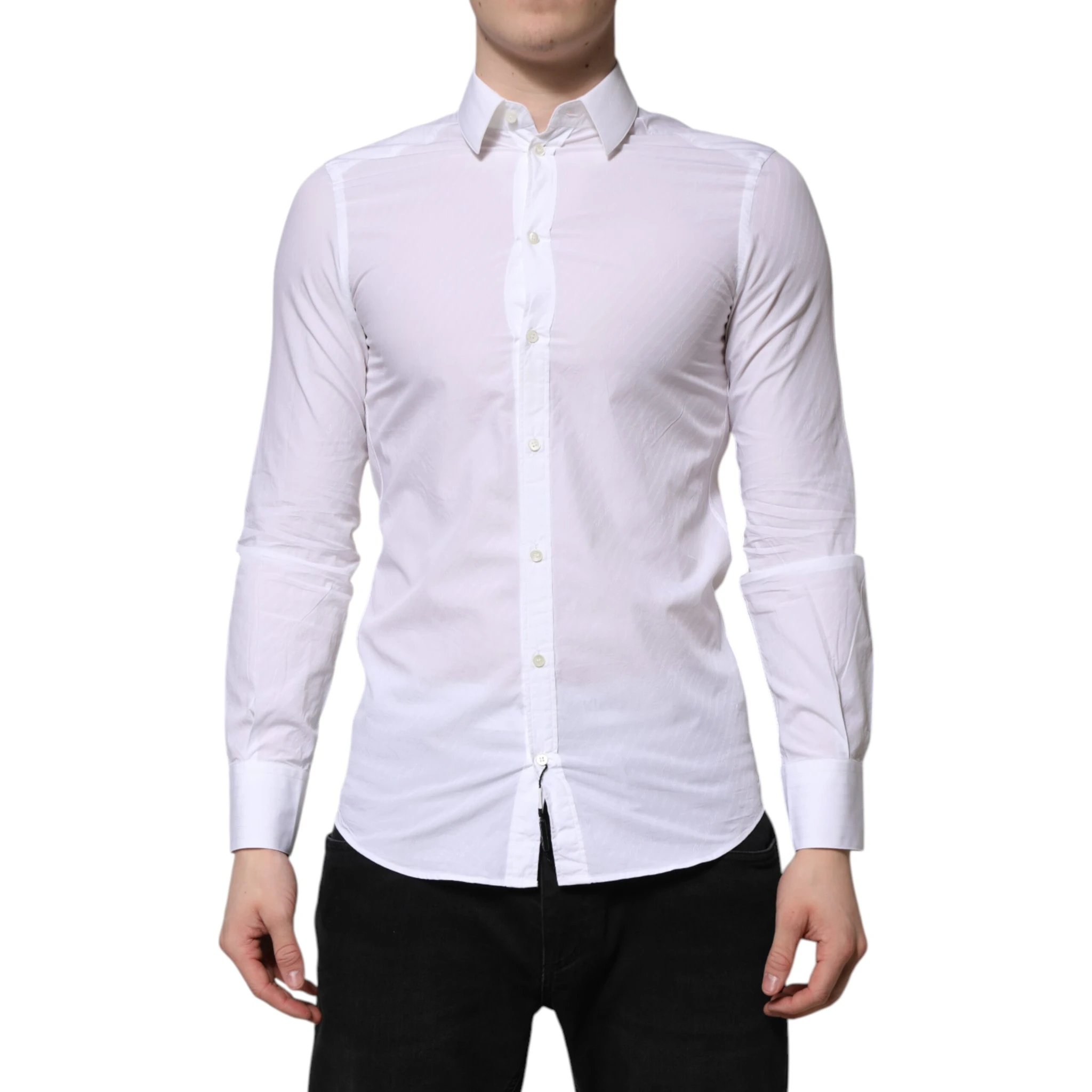 White Cotton MARTINI Long Sleeve Dress Shirt