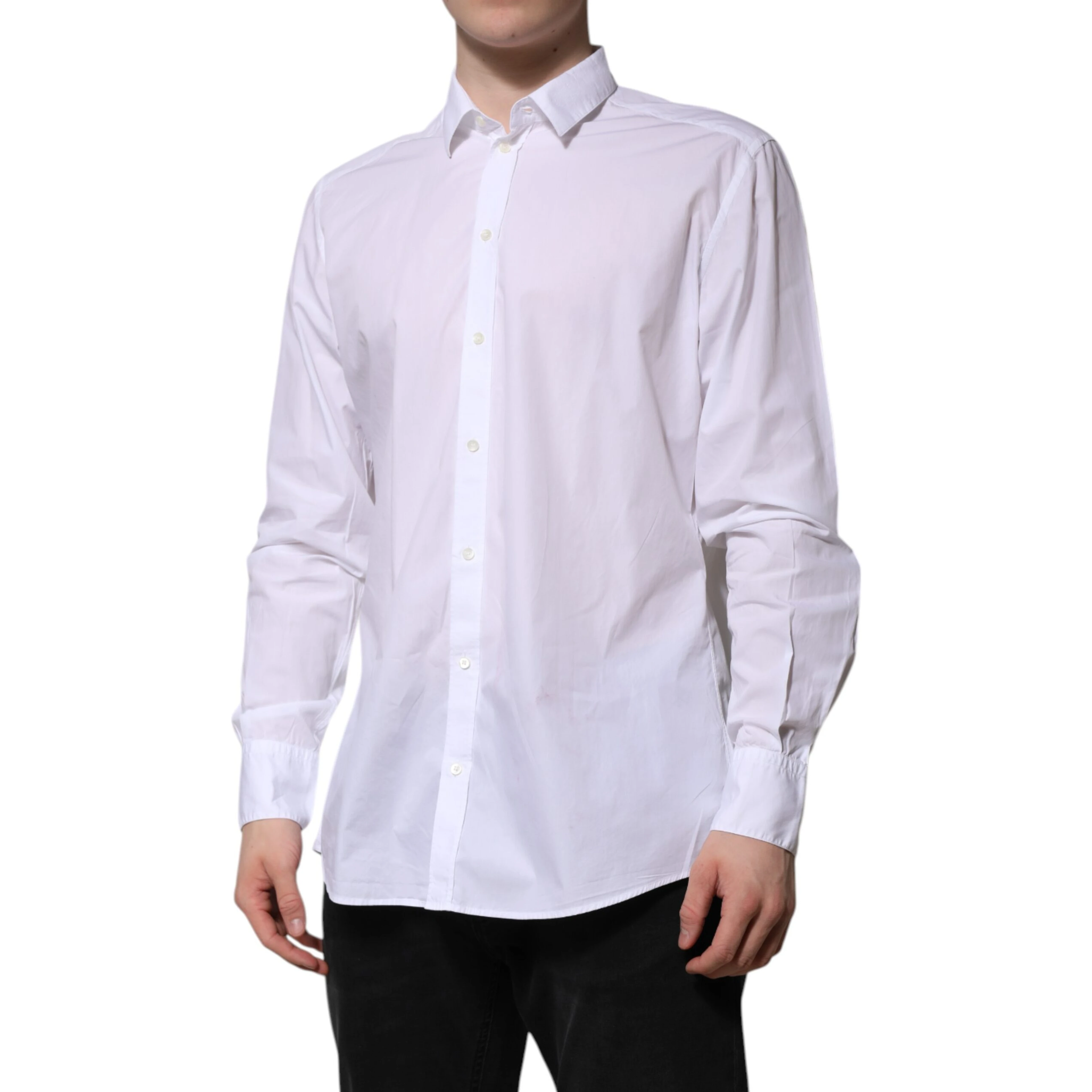 White Cotton Long Sleeves Dress Formal Shirt