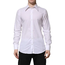 White Cotton Long Sleeves Dress Shirt