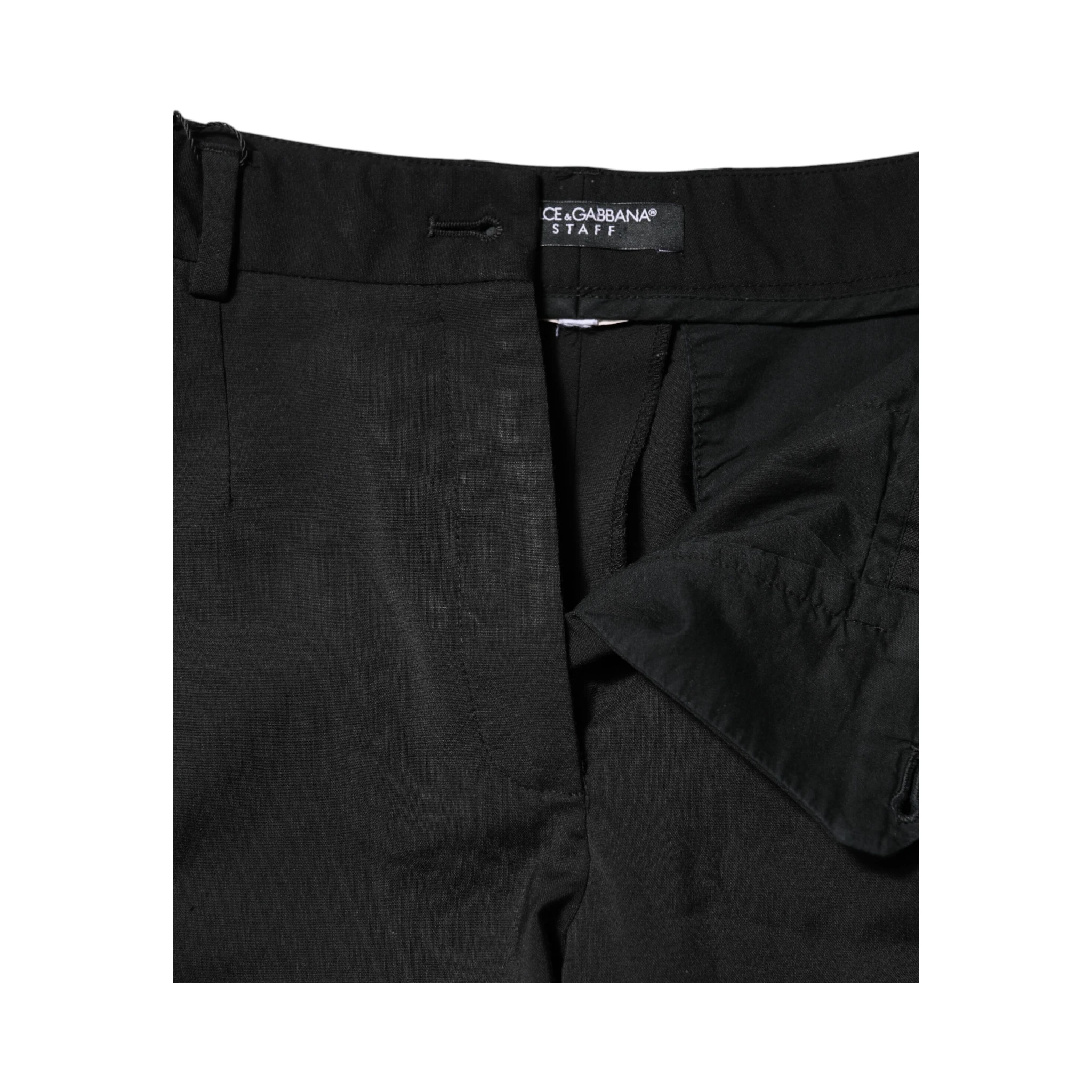 Black High Waisted Tapered STAFF Pants