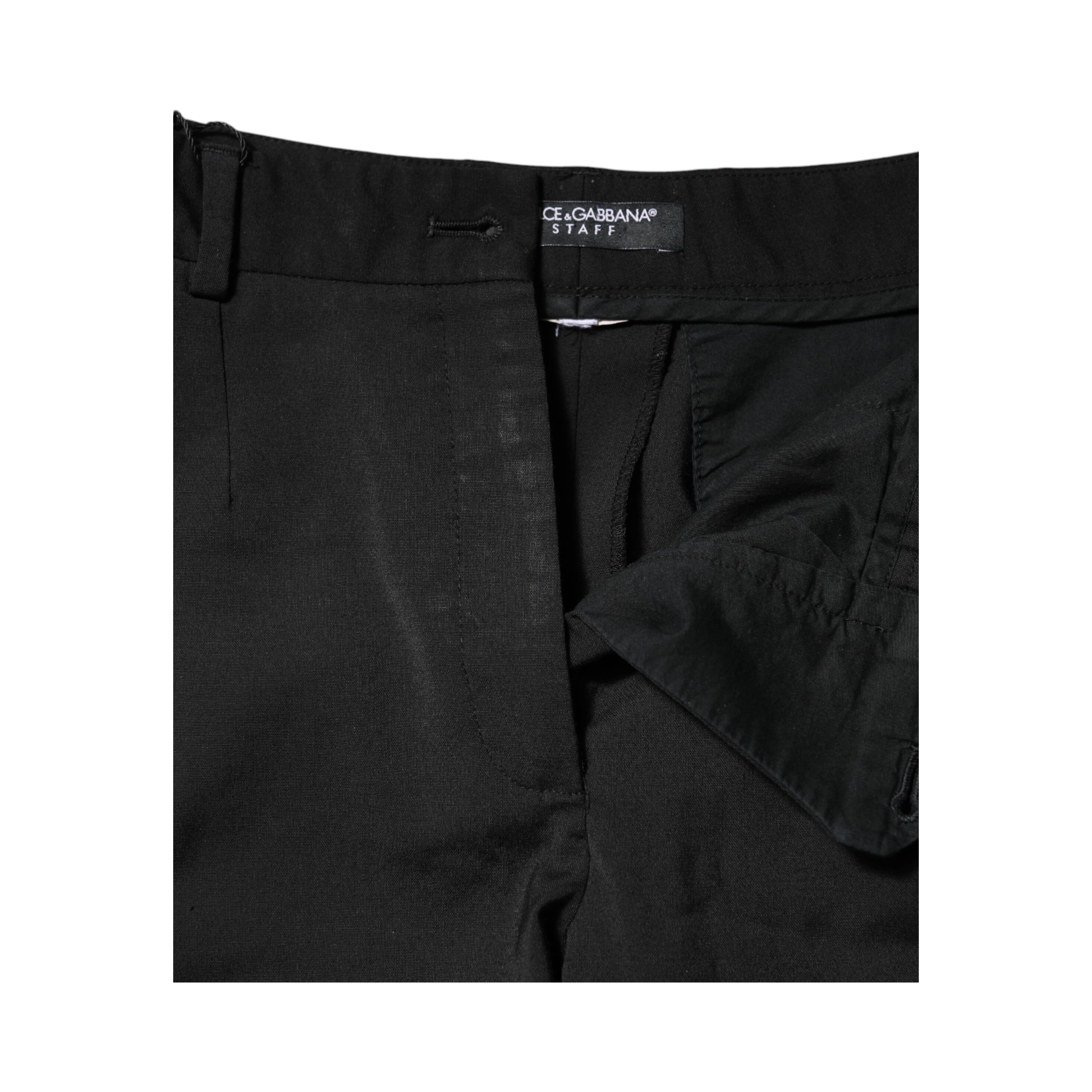Black High Waisted Tapered STAFF Pants