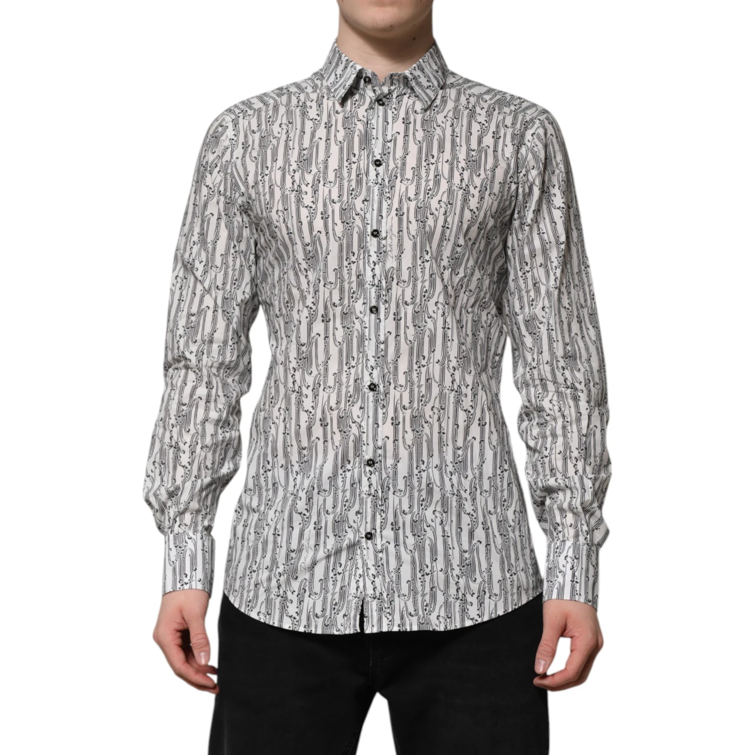 White Floral Print Casual Long Sleeves Shirt