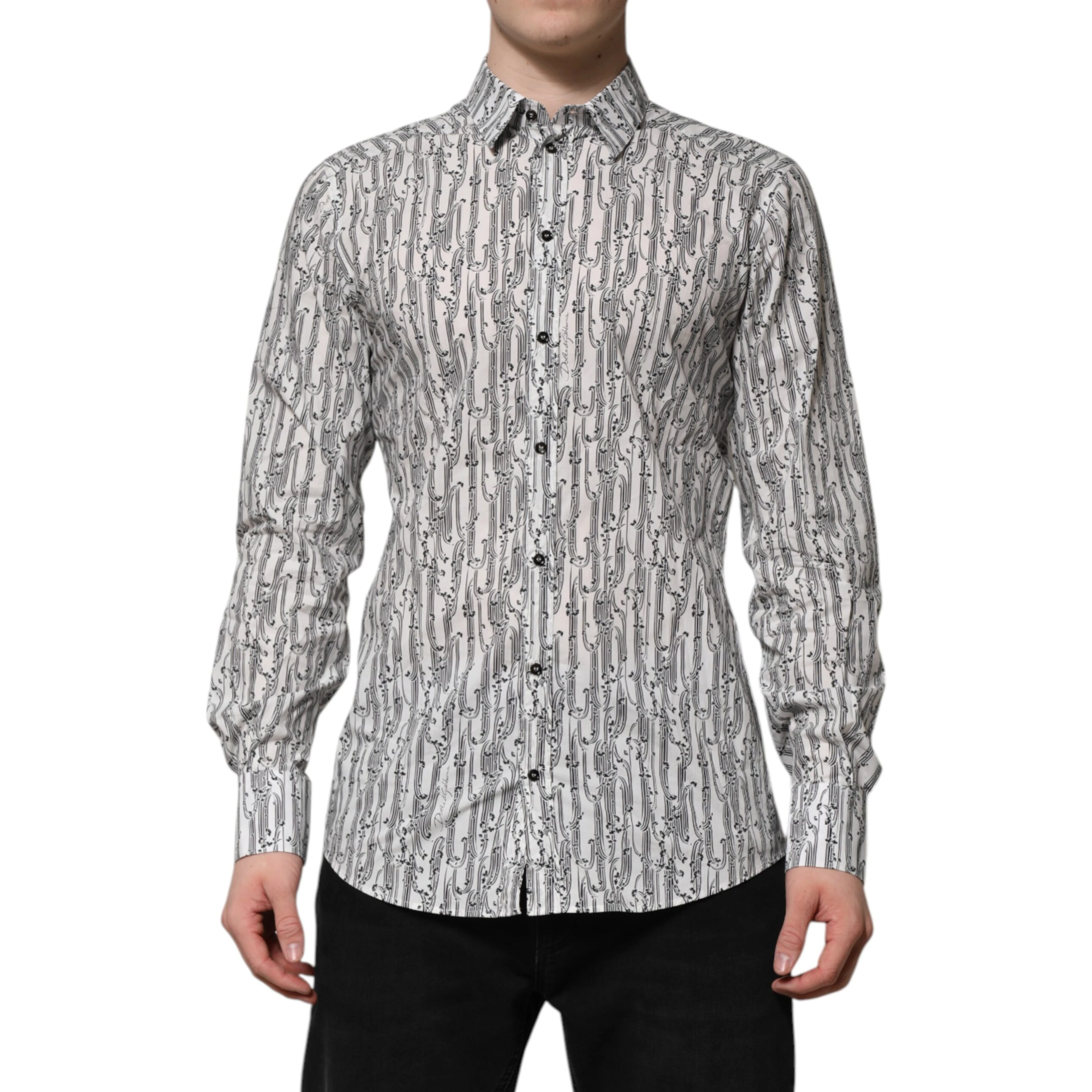 White Floral Print Casual Long Sleeves Shirt