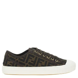 Brown Polyamide Low Top Sneakers