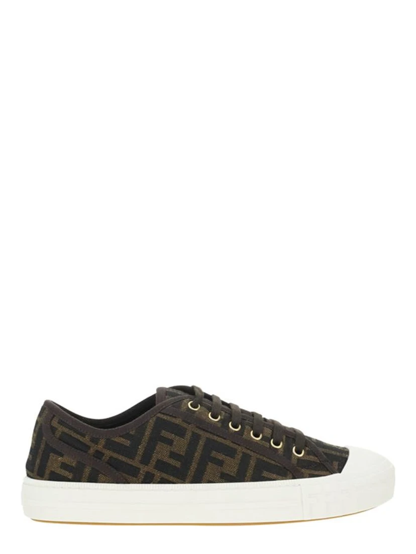 Brown Polyamide Low Top Sneakers