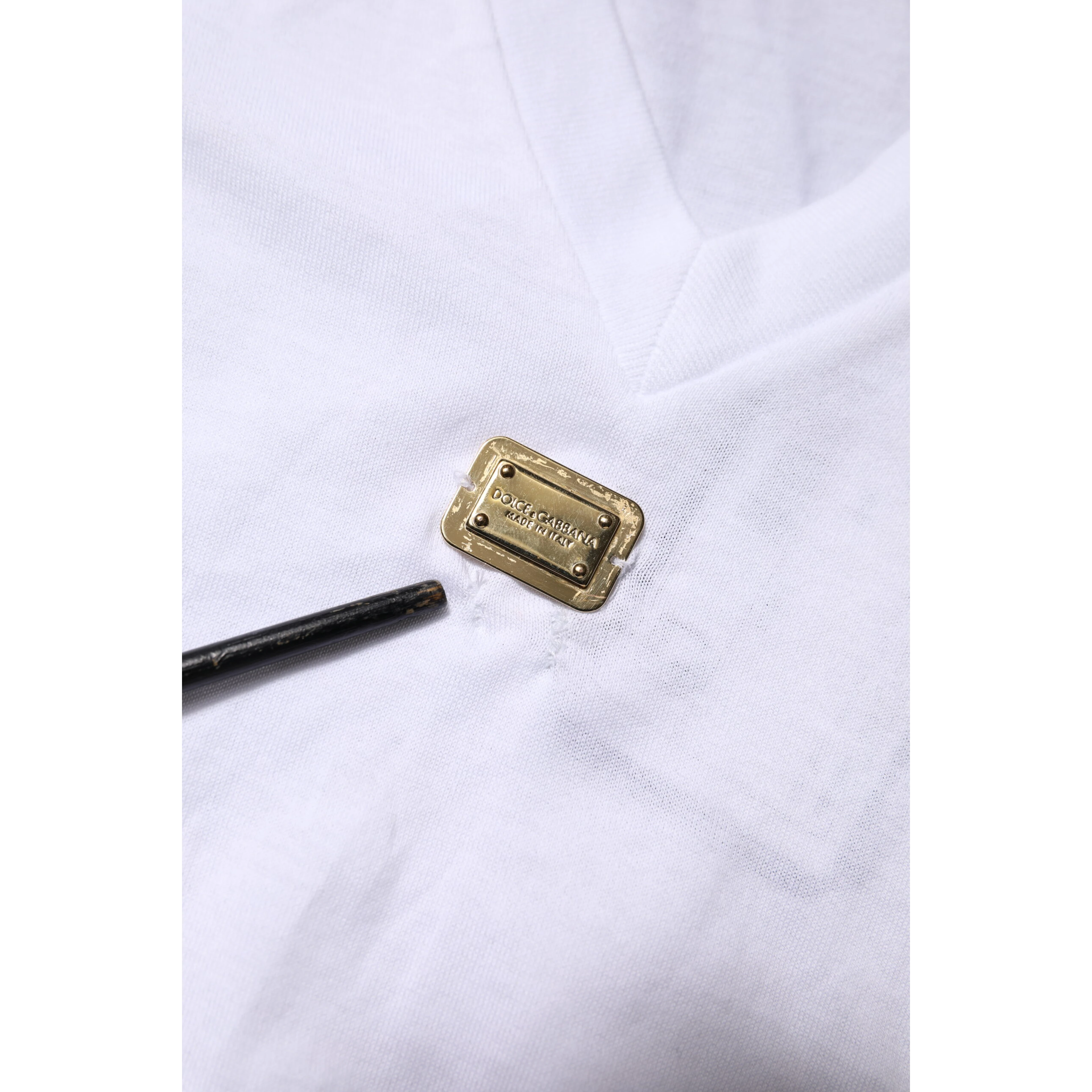 White Cotton Short Sleeve V-Neck Top T-shirt