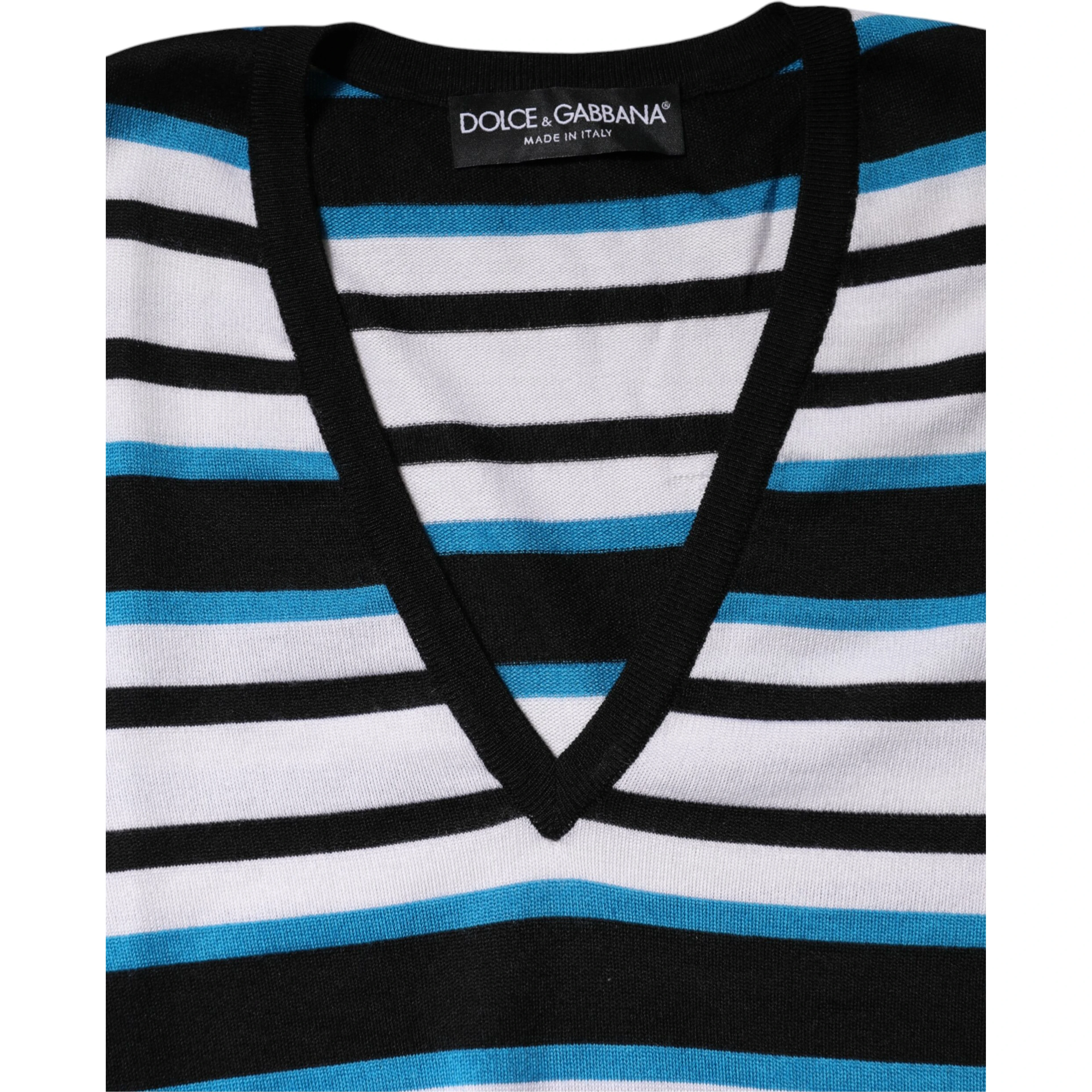 Multicolor Stripes Long Sleeves V-neck Top