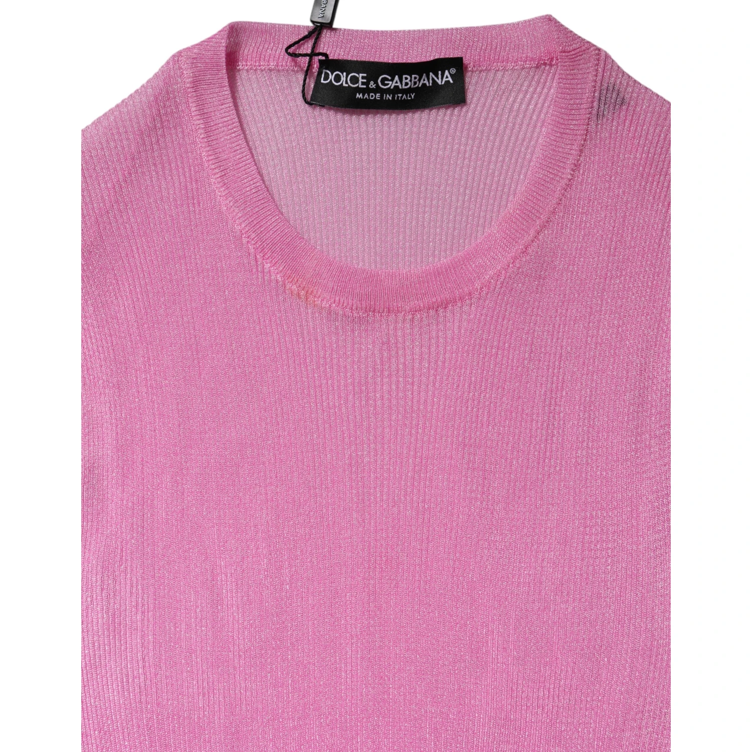 Pink Polyester Sleeveless Round Neck Tank Top