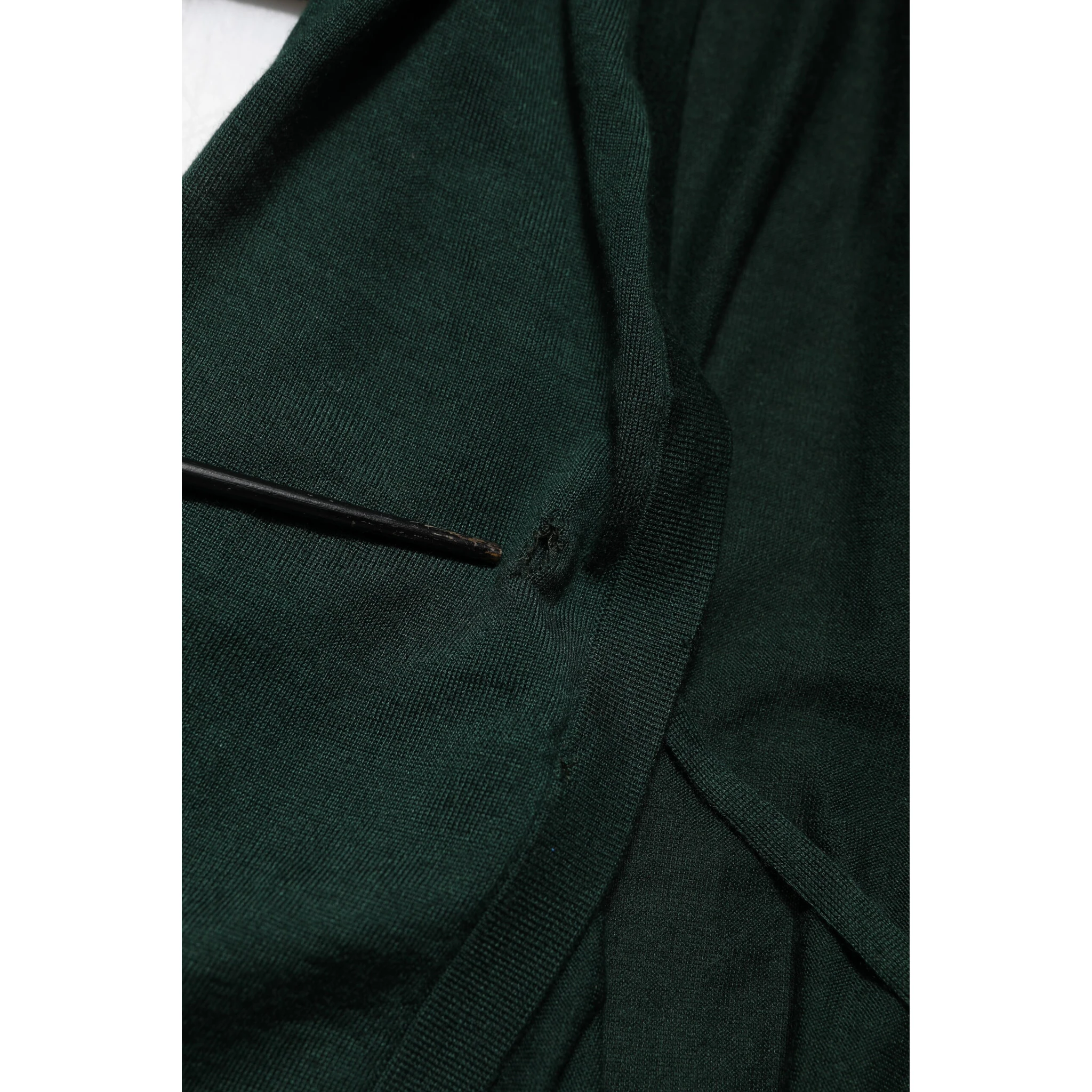 Dark Green Cashmere Silk Cardigan Sweater