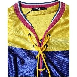 Multicolor Polyester Long Sleeves V-Neck Top