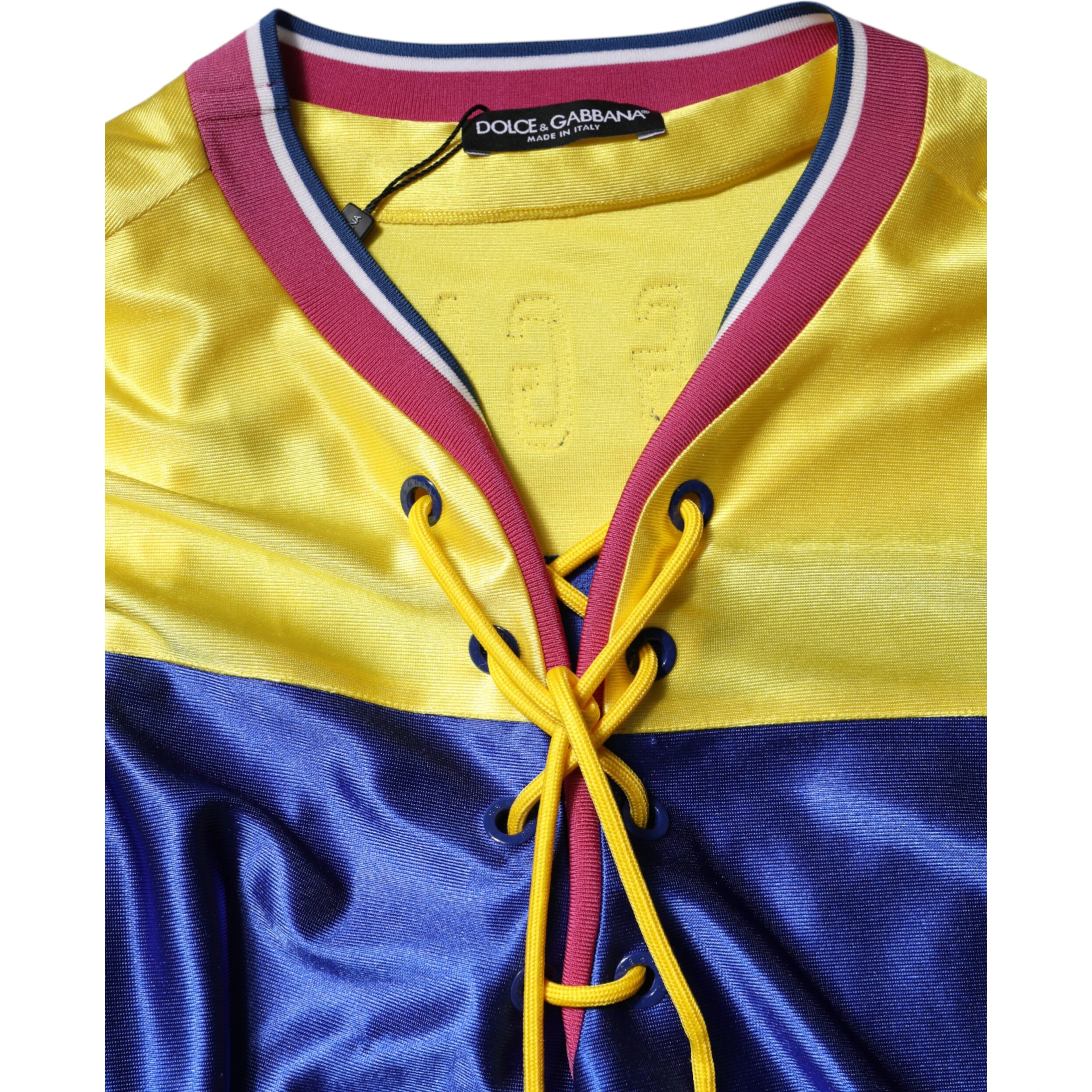 Multicolor Polyester Long Sleeves V-Neck Top
