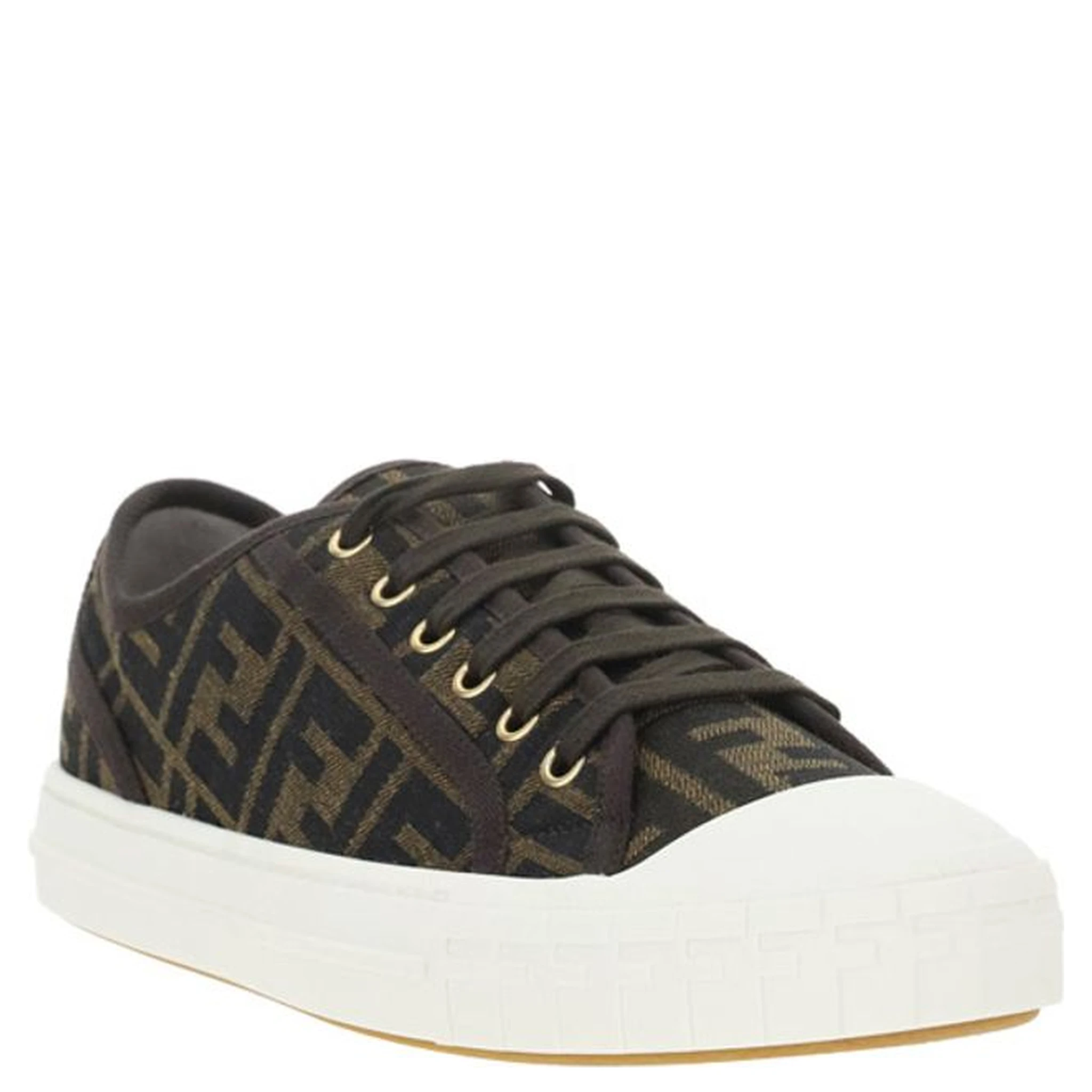 Brown Polyamide Low Top Sneakers
