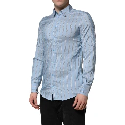 Blue Striped MARTINI Long Sleeves Dress Shirt
