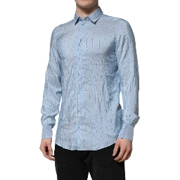 Blue Striped MARTINI Long Sleeve Dress Shirt