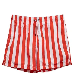 Red Polyester Swim Shorts