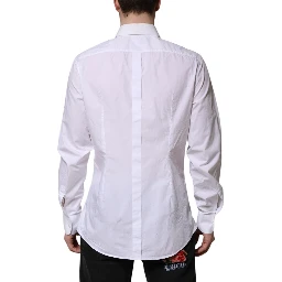 White Cotton GOLD Long Sleeves Dress Shirt
