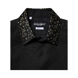 Black Cotton GOLD Long Sleeves Dress Shirt