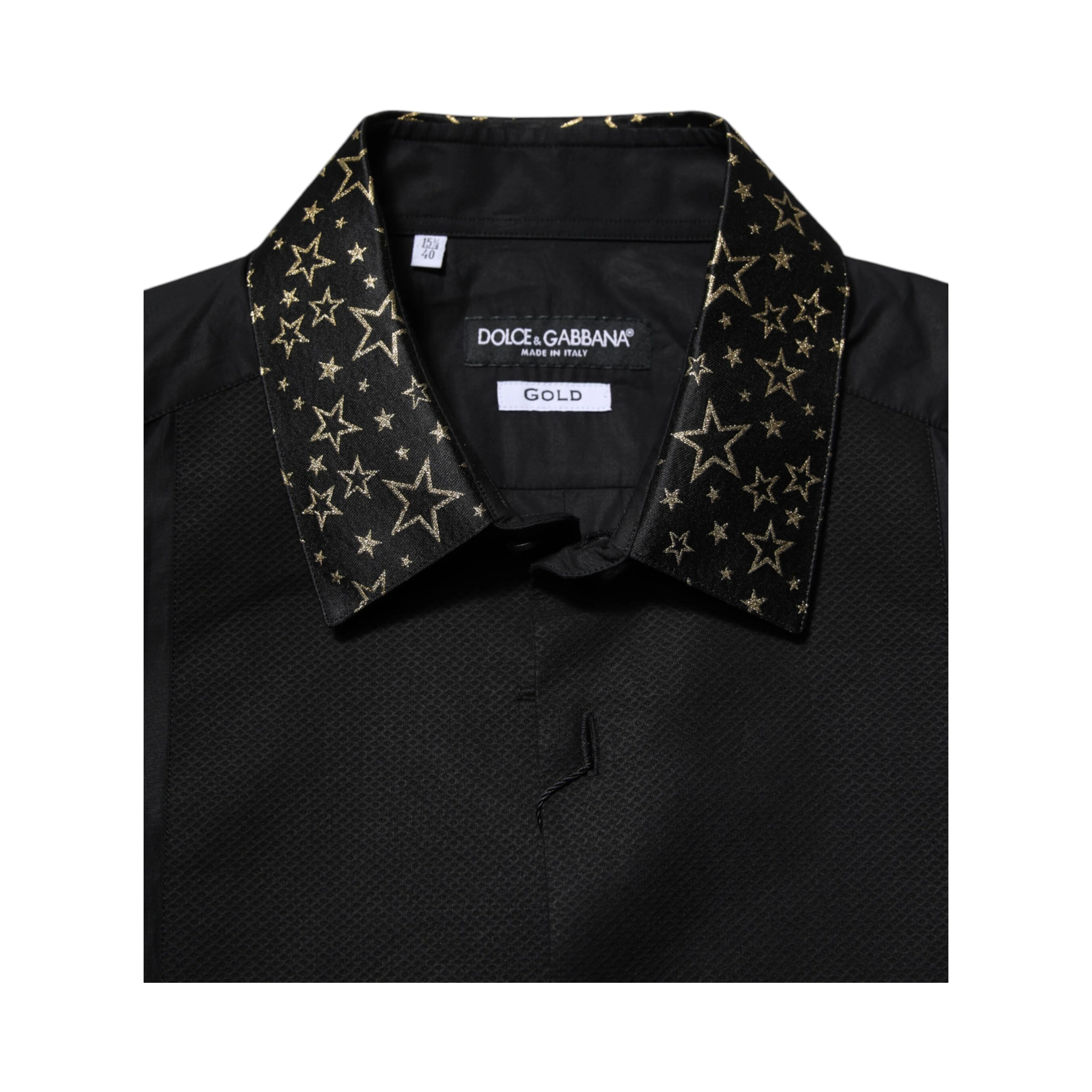Black Cotton GOLD Long Sleeves Dress Shirt