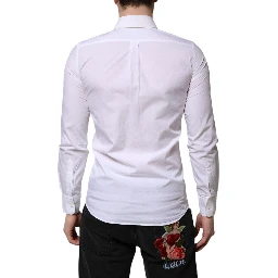 White Cotton MARTINI Long Sleeve Dress Shirt