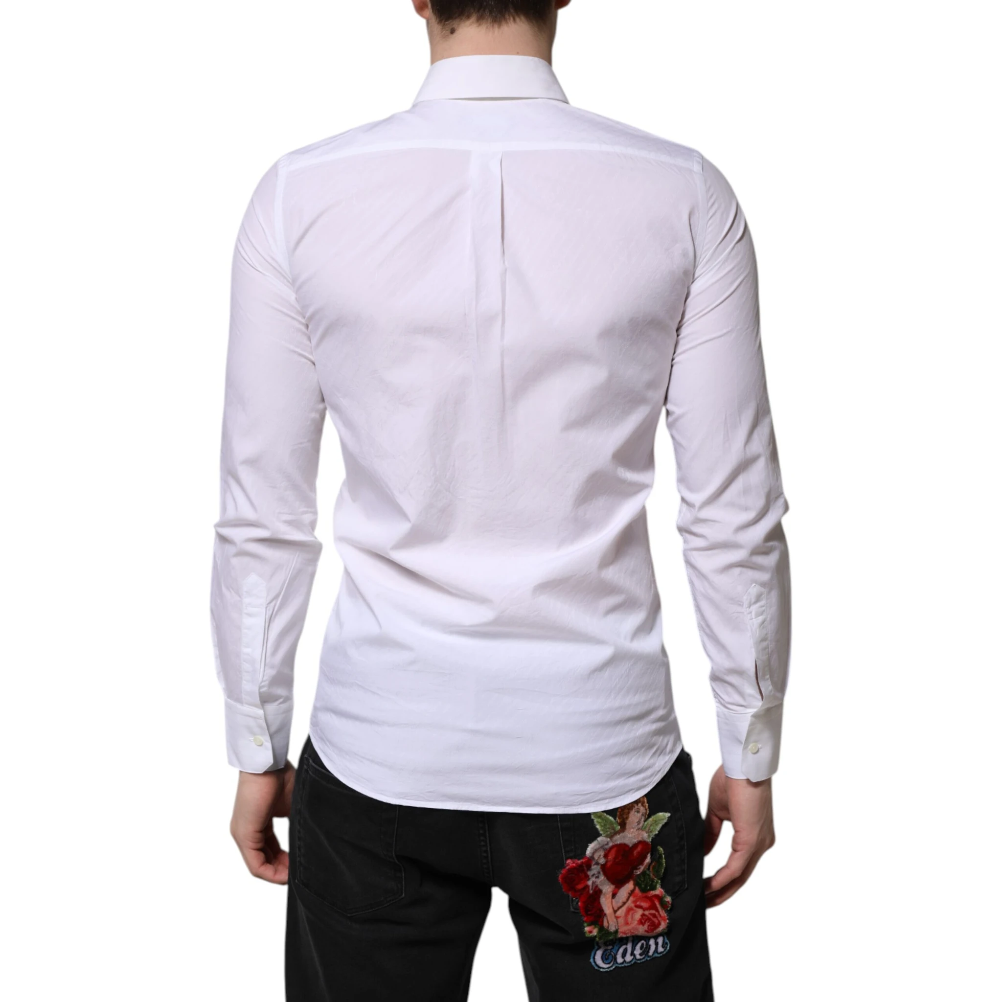 White Cotton MARTINI Long Sleeve Dress Shirt