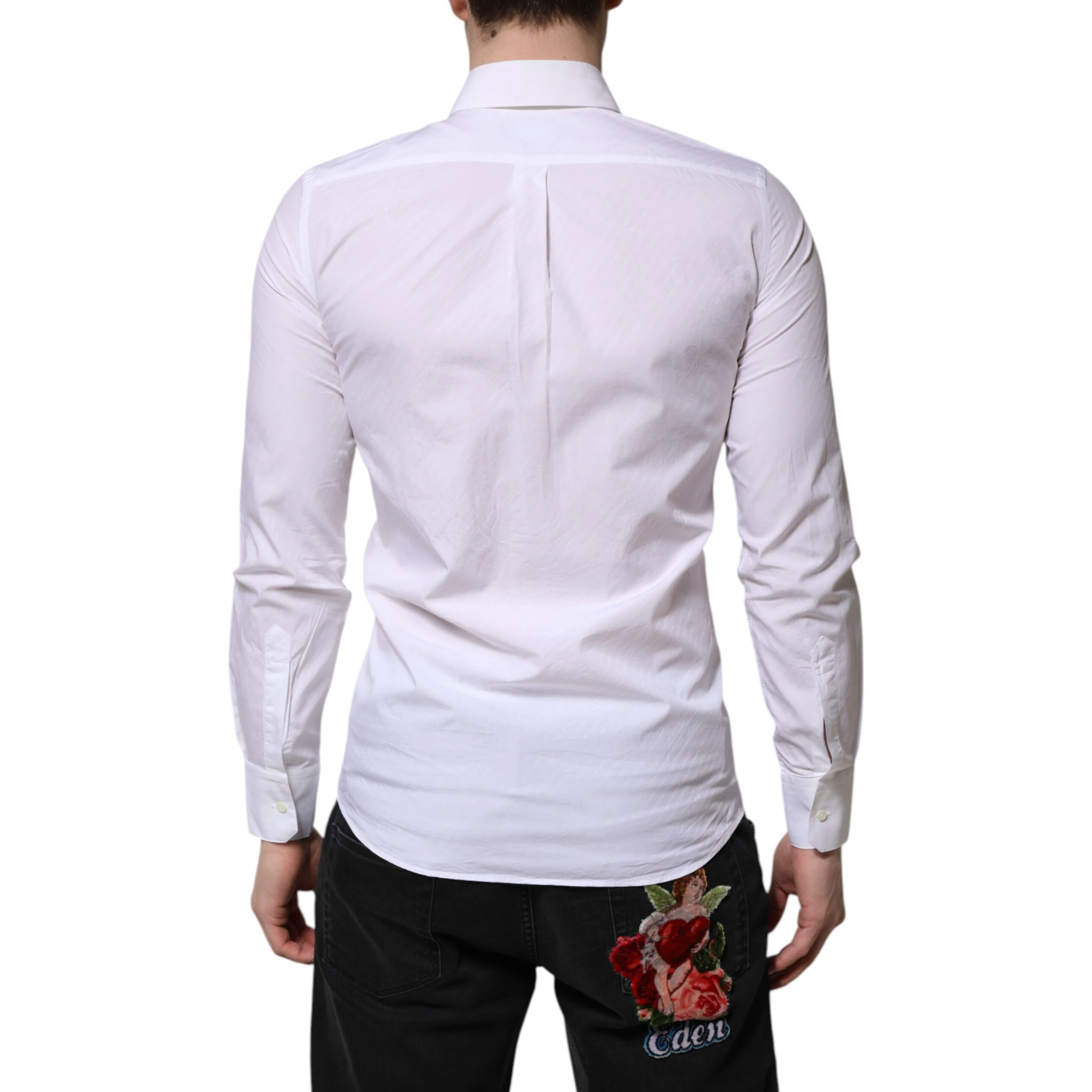 White Cotton MARTINI Long Sleeve Dress Shirt