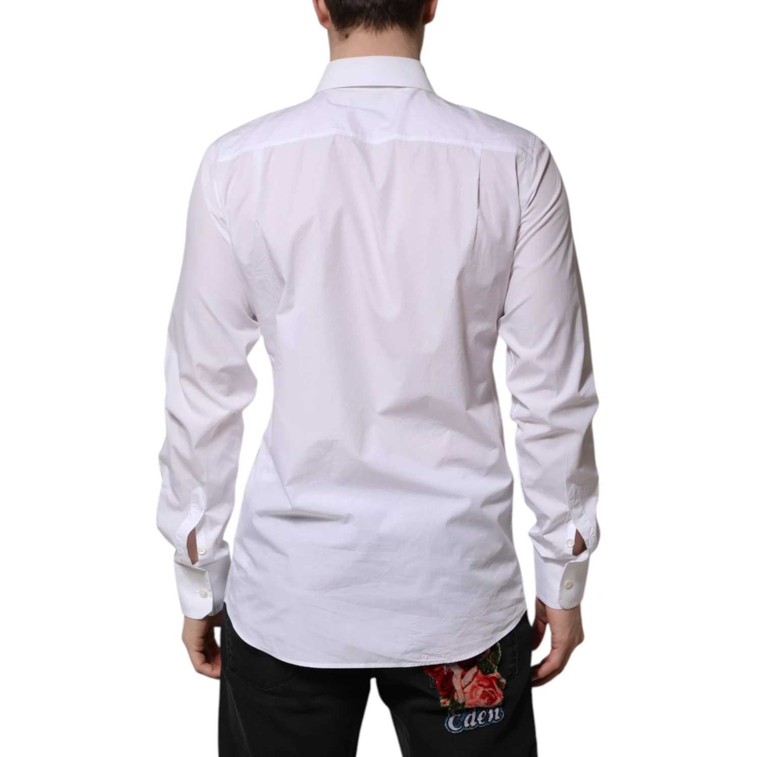 White Cotton Long Sleeves Dress Shirt