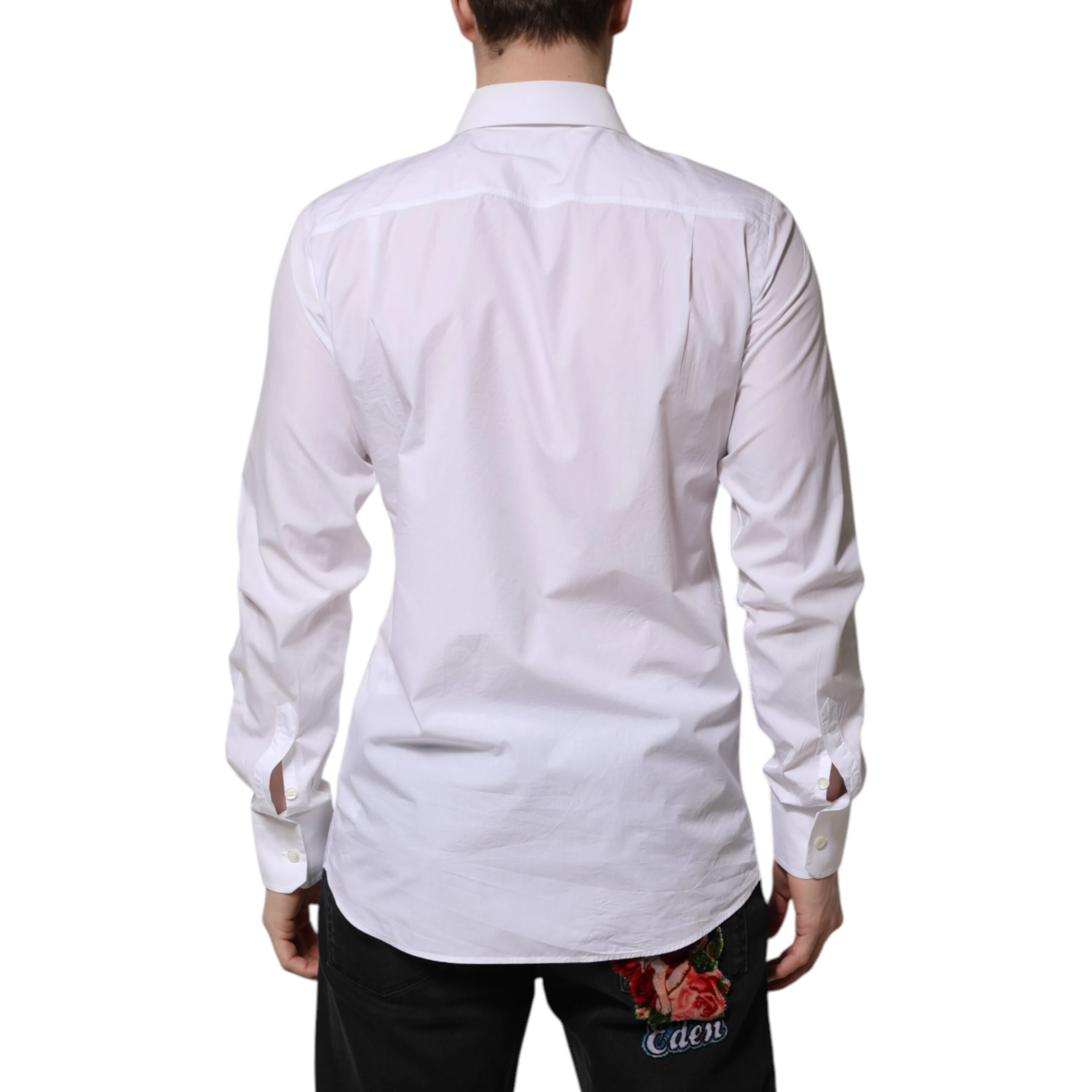 White Cotton Long Sleeves Dress Shirt