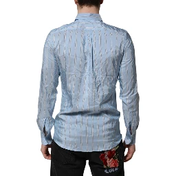 Blue Striped MARTINI Long Sleeves Dress Shirt