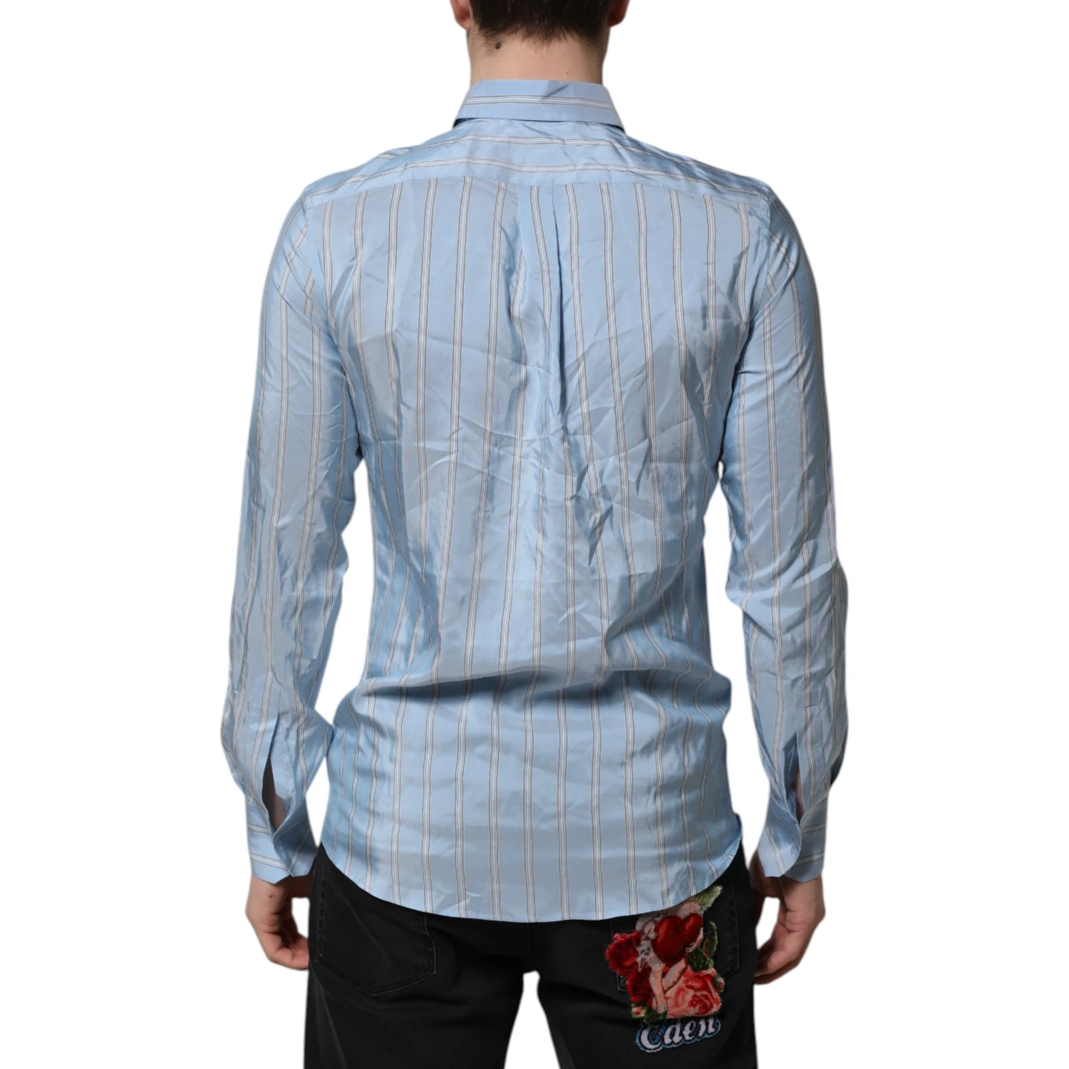 Blue Striped MARTINI Long Sleeves Dress Shirt