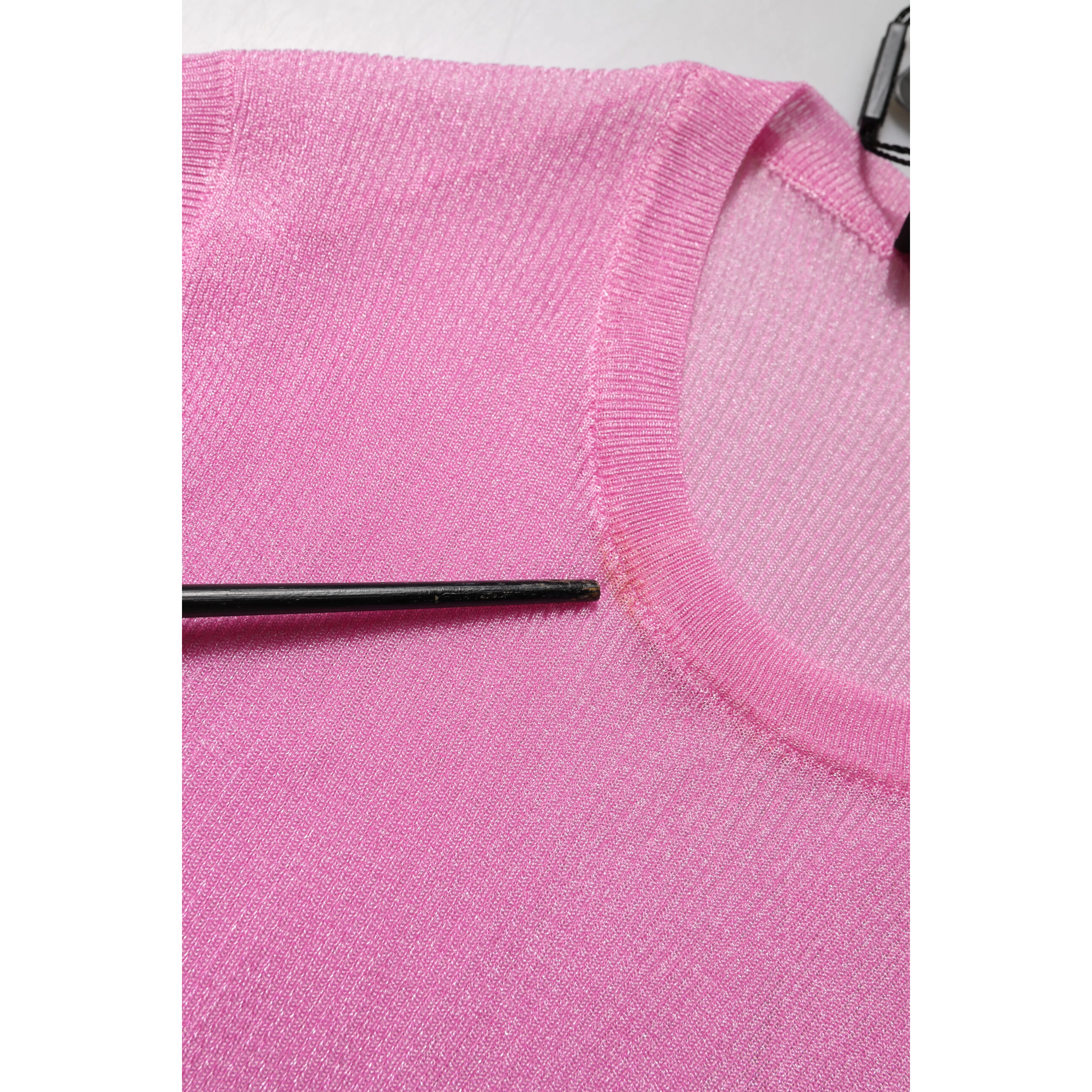 Pink Polyester Sleeveless Round Neck Tank Top