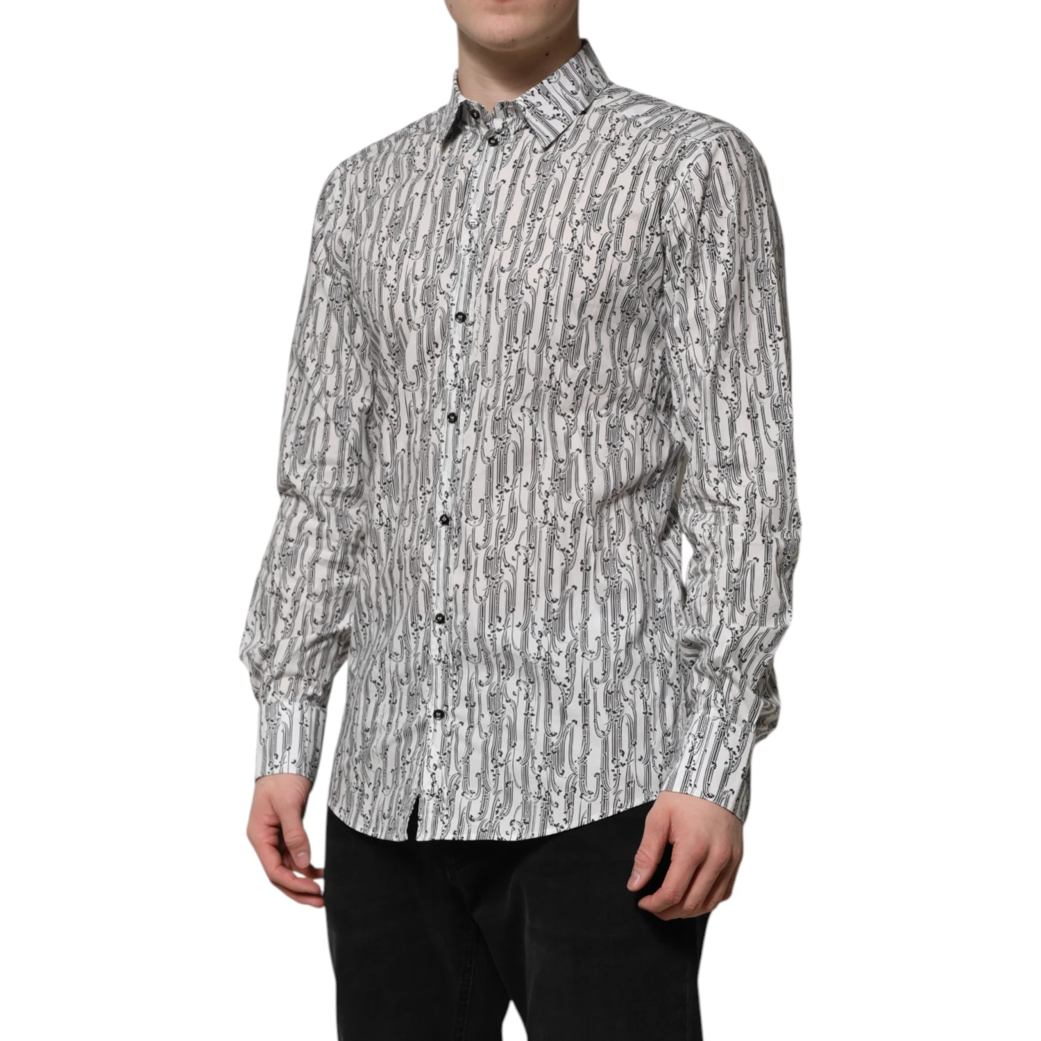 White Floral Print Casual Long Sleeves Shirt