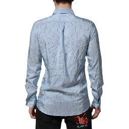 Blue Striped MARTINI Long Sleeve Dress Shirt