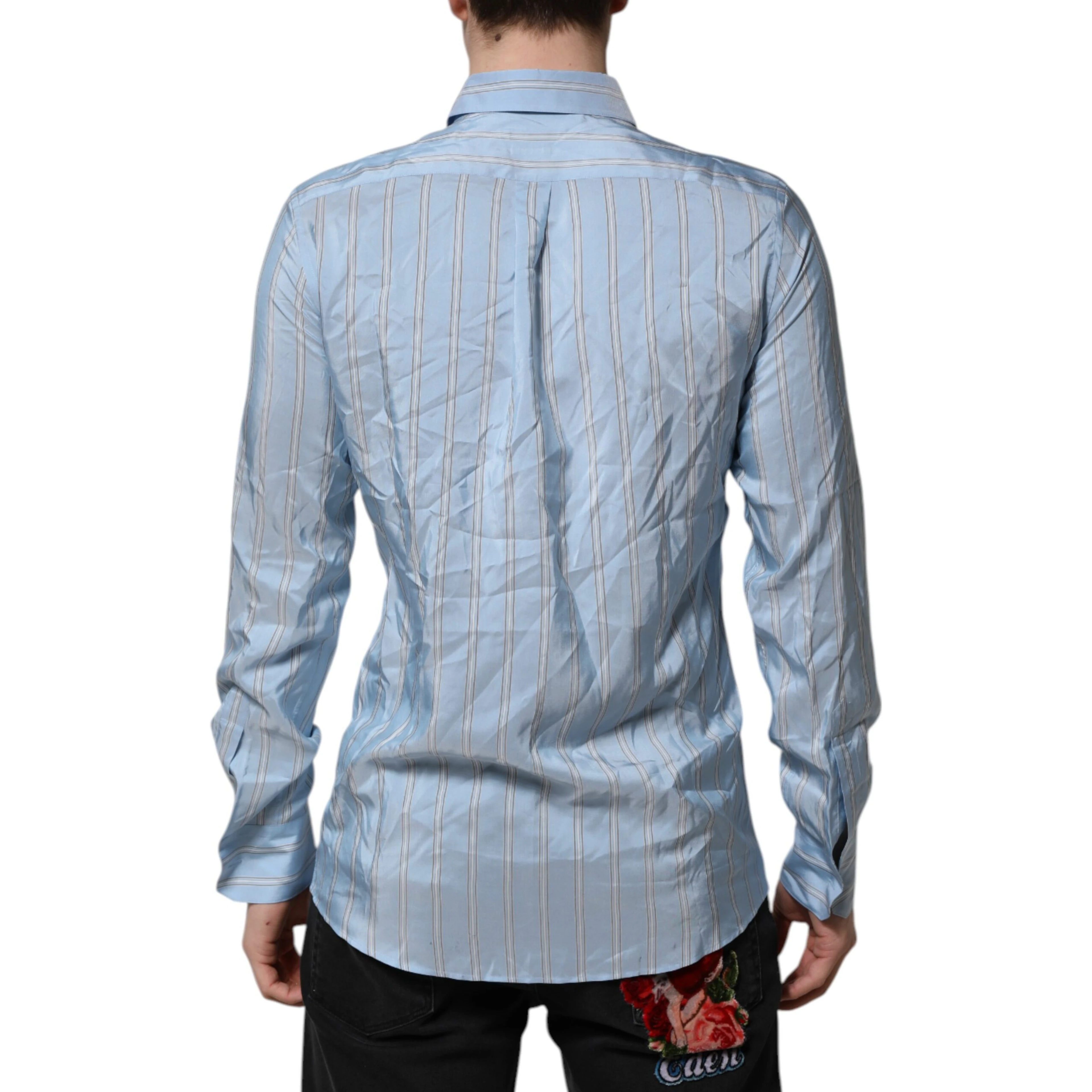 Blue Striped MARTINI Long Sleeve Dress Shirt