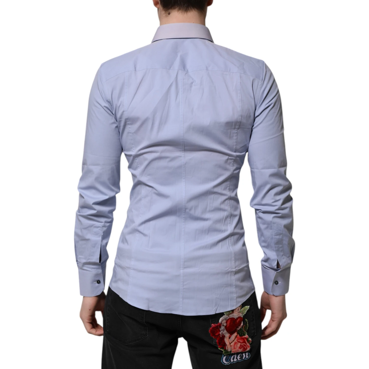 Blue Cotton SICILIA Long Sleeves Dress Shirt