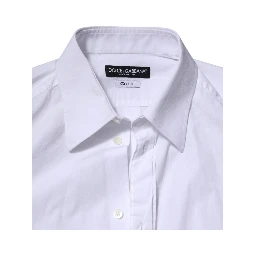 White Cotton GOLD Long Sleeves Dress Shirt