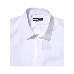 White Cotton GOLD Long Sleeves Dress Shirt