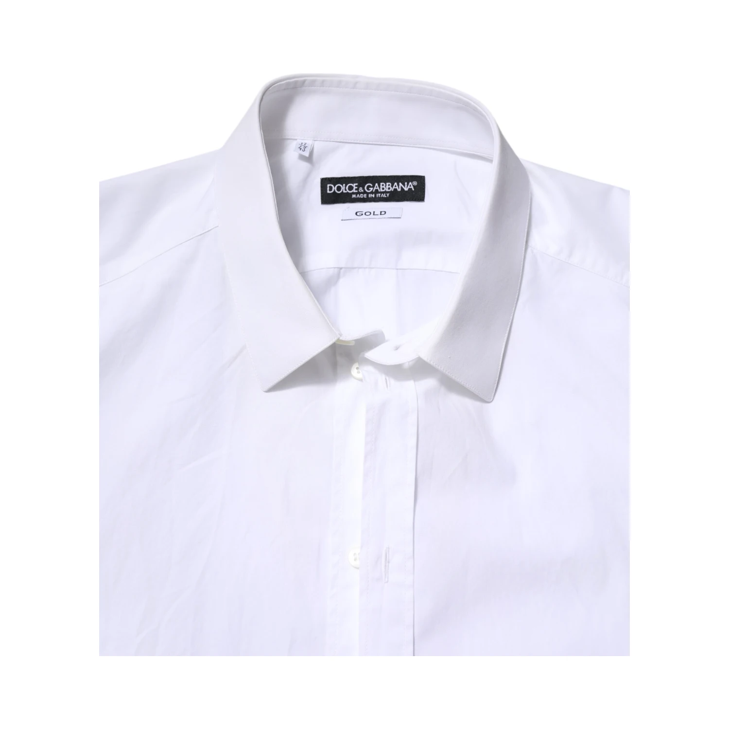 White Cotton GOLD Long Sleeves Dress Shirt