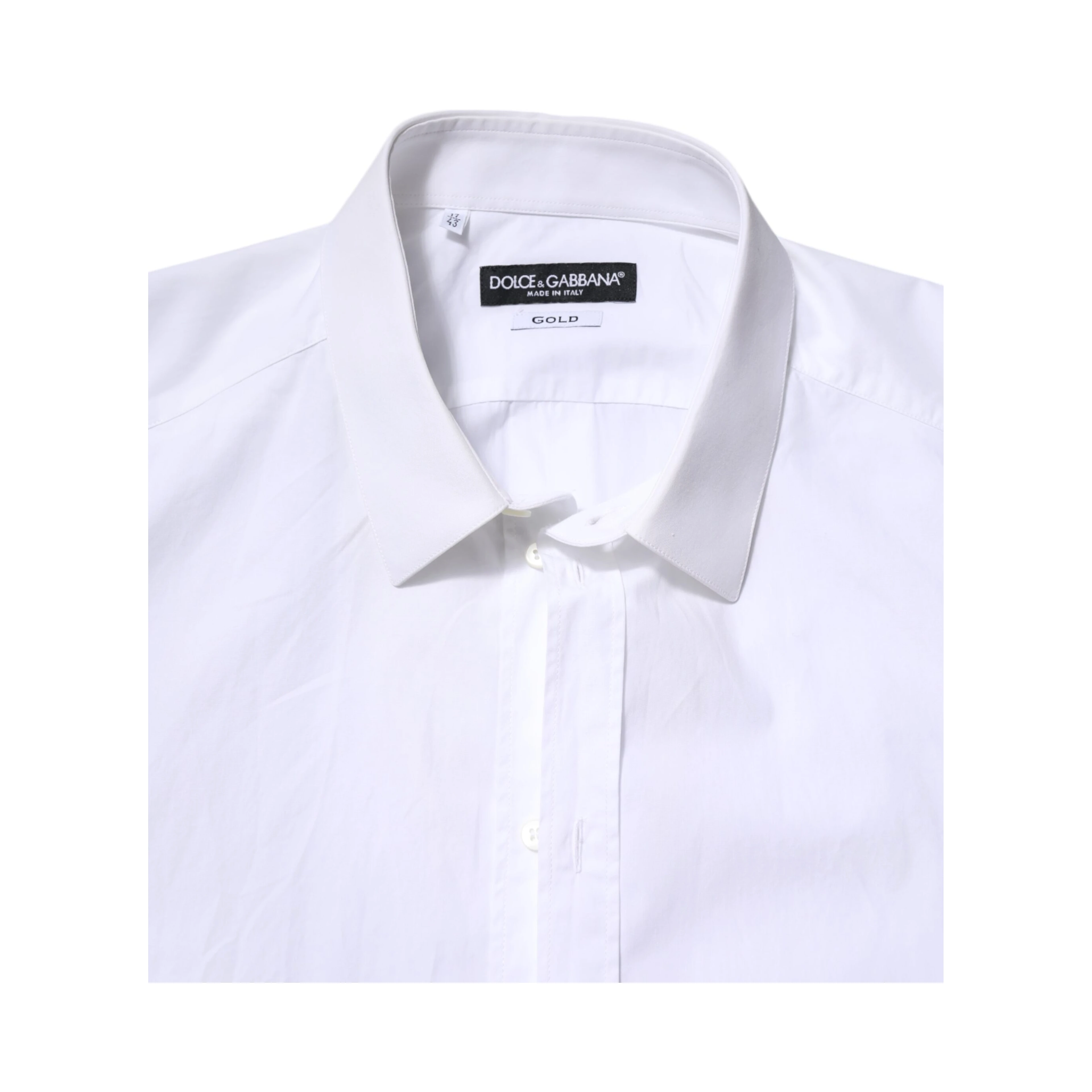 White Cotton GOLD Long Sleeves Dress Shirt