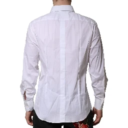 White Cotton GOLD Long Sleeves Dress Shirt