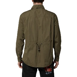 Army Green Button Down Long Sleeves Shirt