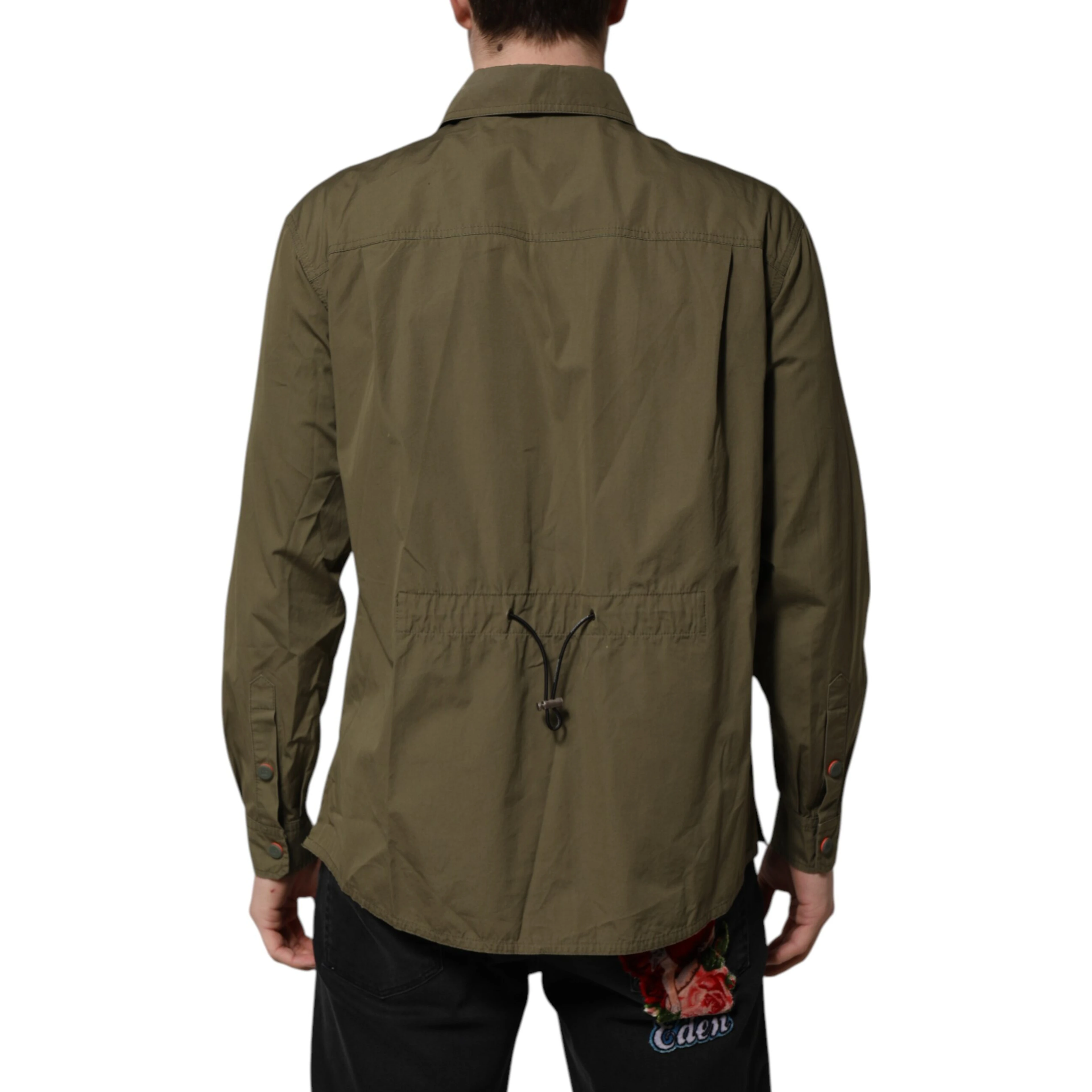 Army Green Button Down Long Sleeves Shirt