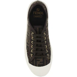 Brown Polyamide Low Top Sneakers