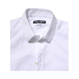 White Cotton GOLD Long Sleeve Men Dress Shirt