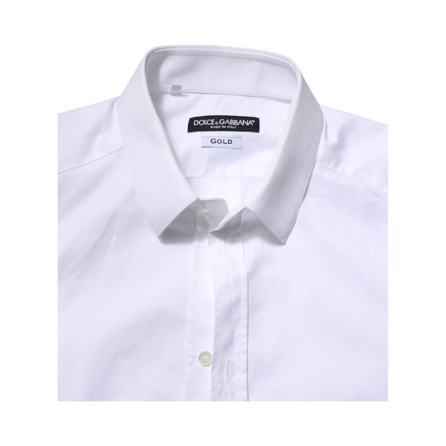 White Cotton GOLD Long Sleeve Men Dress Shirt