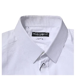 White Cotton GOLD Long Sleeves Dress Shirt