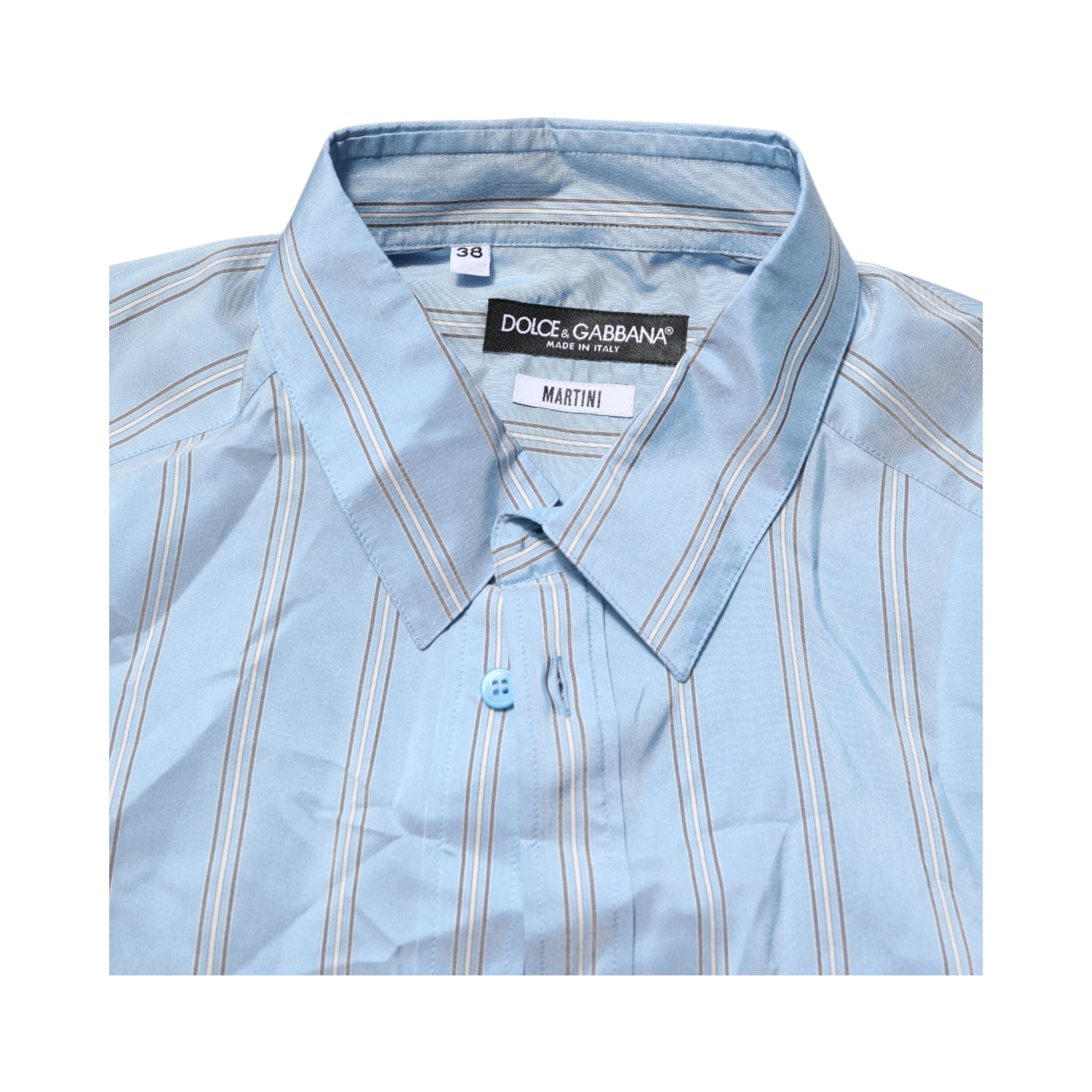 Blue Striped MARTINI Long Sleeves Dress Shirt