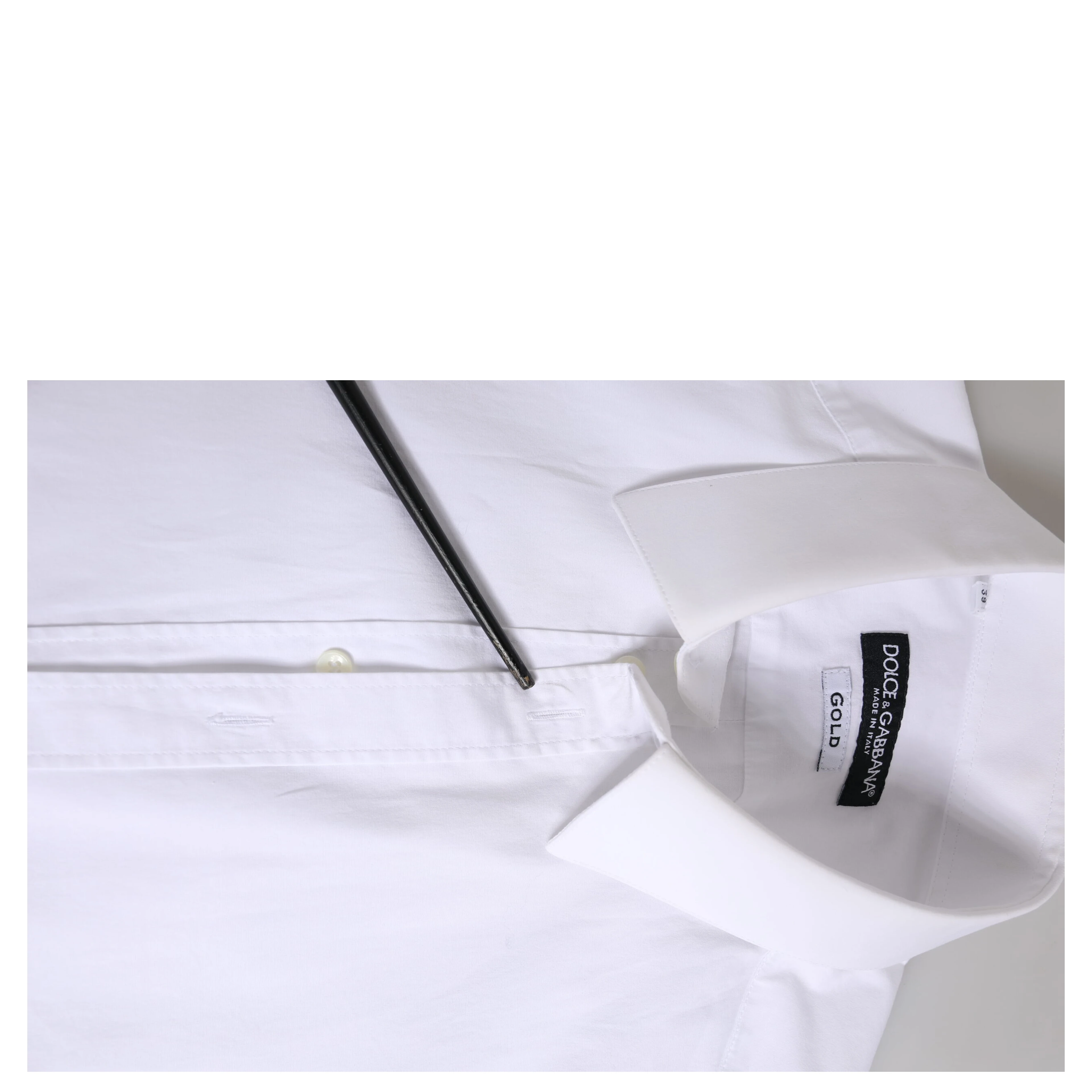 White Cotton GOLD Long Sleeve Men Dress Shirt