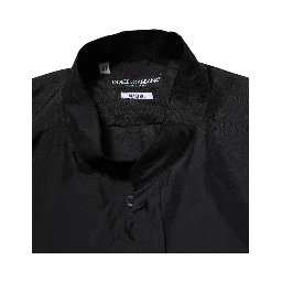 Dark Blue Silk MARTINI Men Formal Dress Shirt
