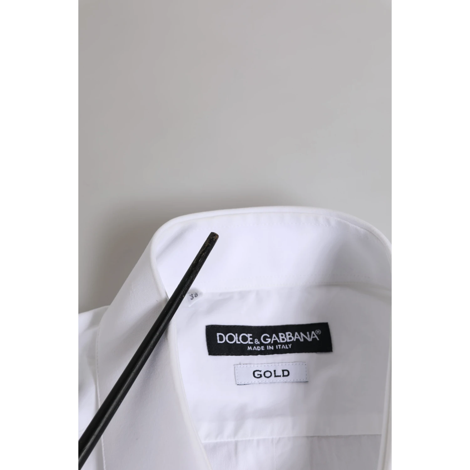 White Cotton GOLD Long Sleeves Dress Men Shirt