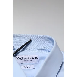 Sky Blue Cotton GOLD Long Sleeves Dress Shirt